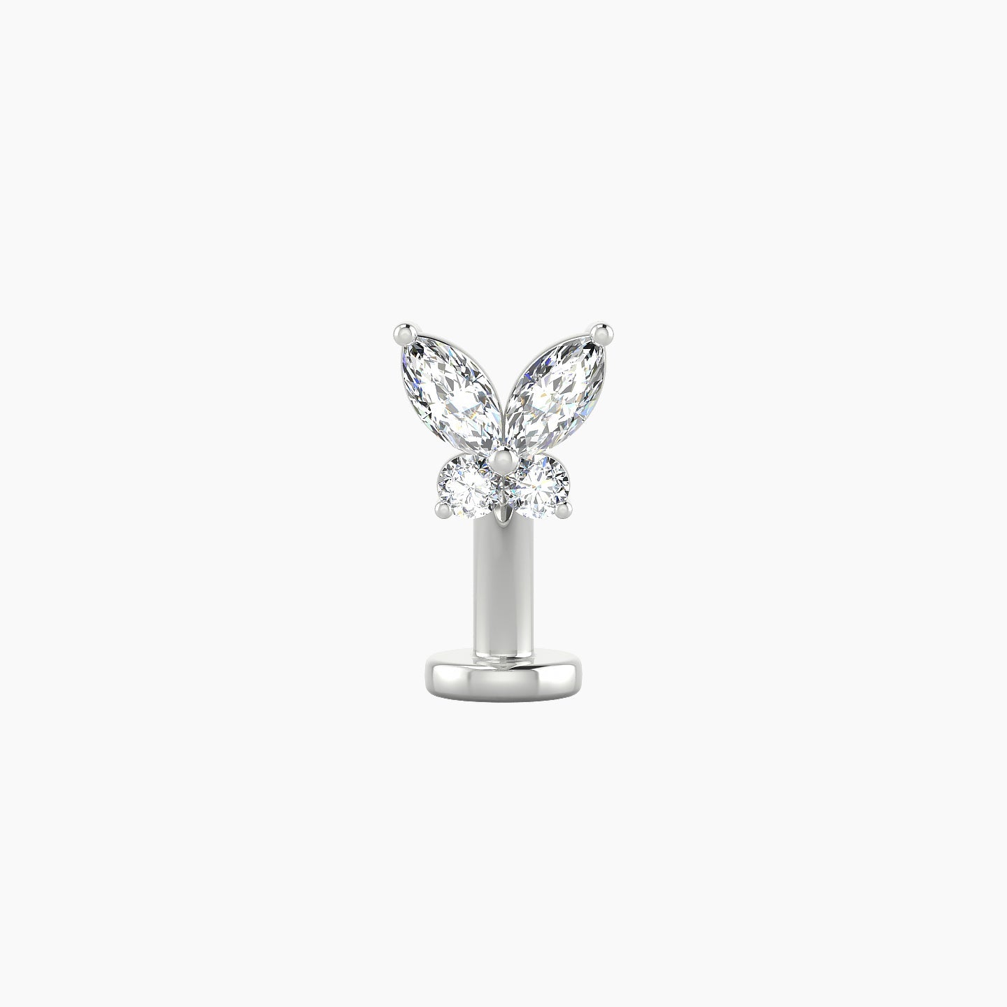 Levana | 18k White Gold 5.5 mm 8 mm Butterfly Diamond Floating Navel Piercing