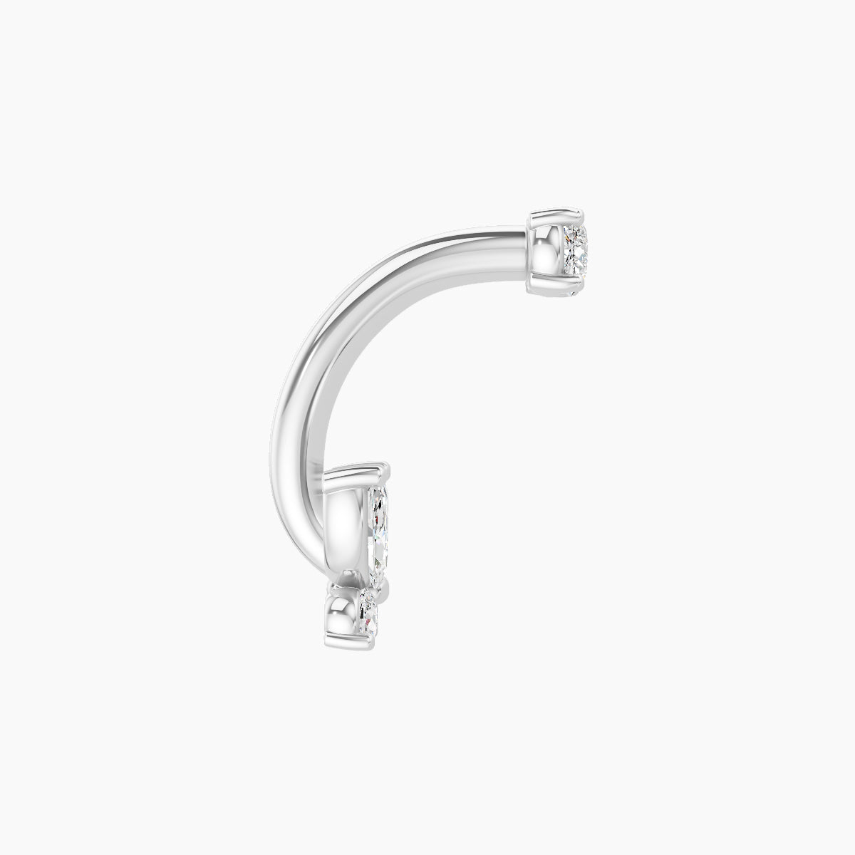 Levana | 18k White Gold 5.5 mm 8 mm Butterfly Diamond Navel Piercing