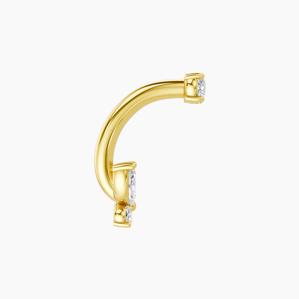 Levana | 18k Yellow Gold 5.5 mm 8 mm Butterfly Diamond Navel Piercing