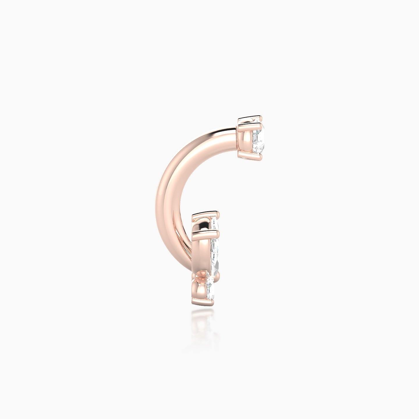 Levana | 18k Rose Gold 8 mm 5.5 mm Butterfly Diamond Navel Piercing