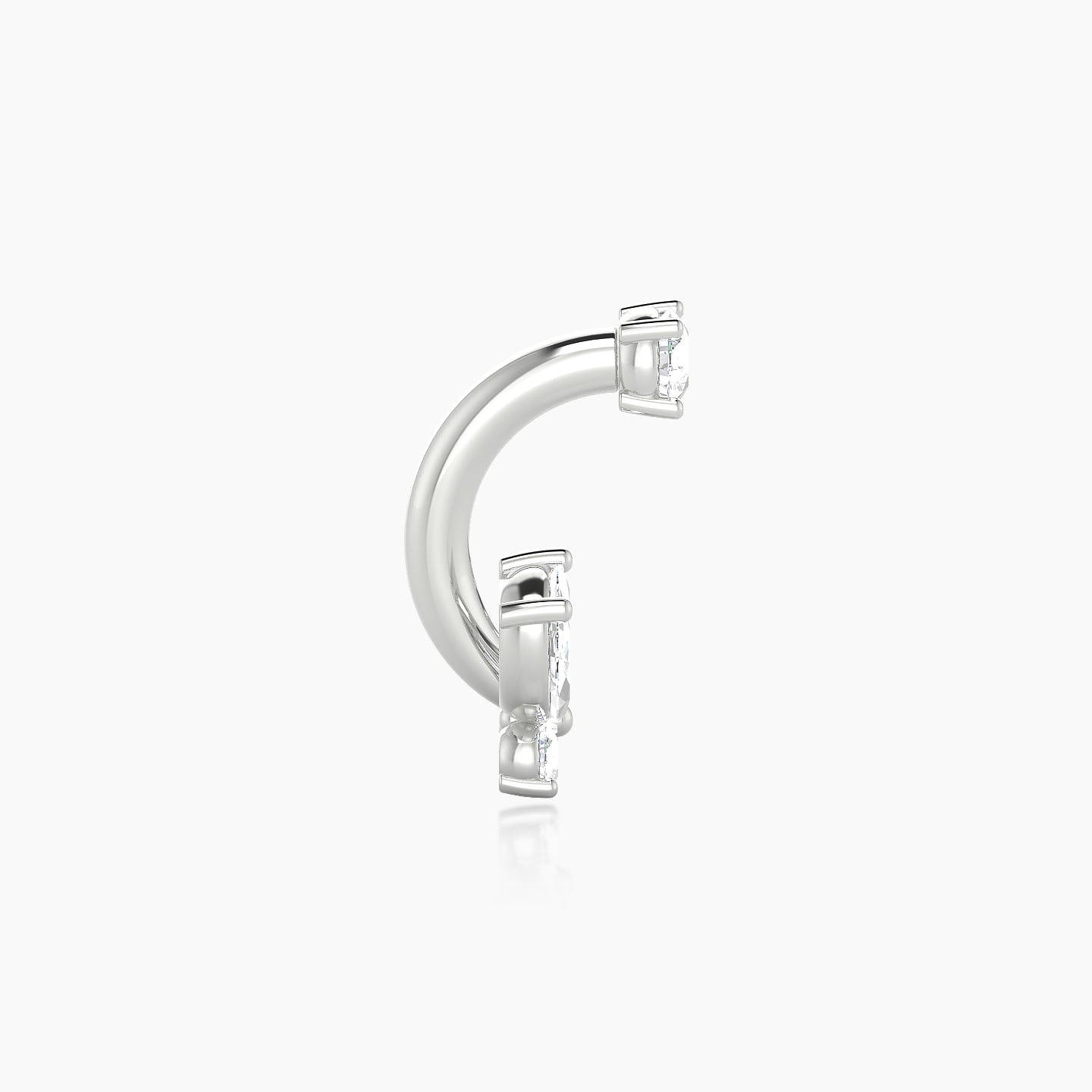 Levana | 18k White Gold 8 mm 5.5 mm Butterfly Diamond Navel Piercing