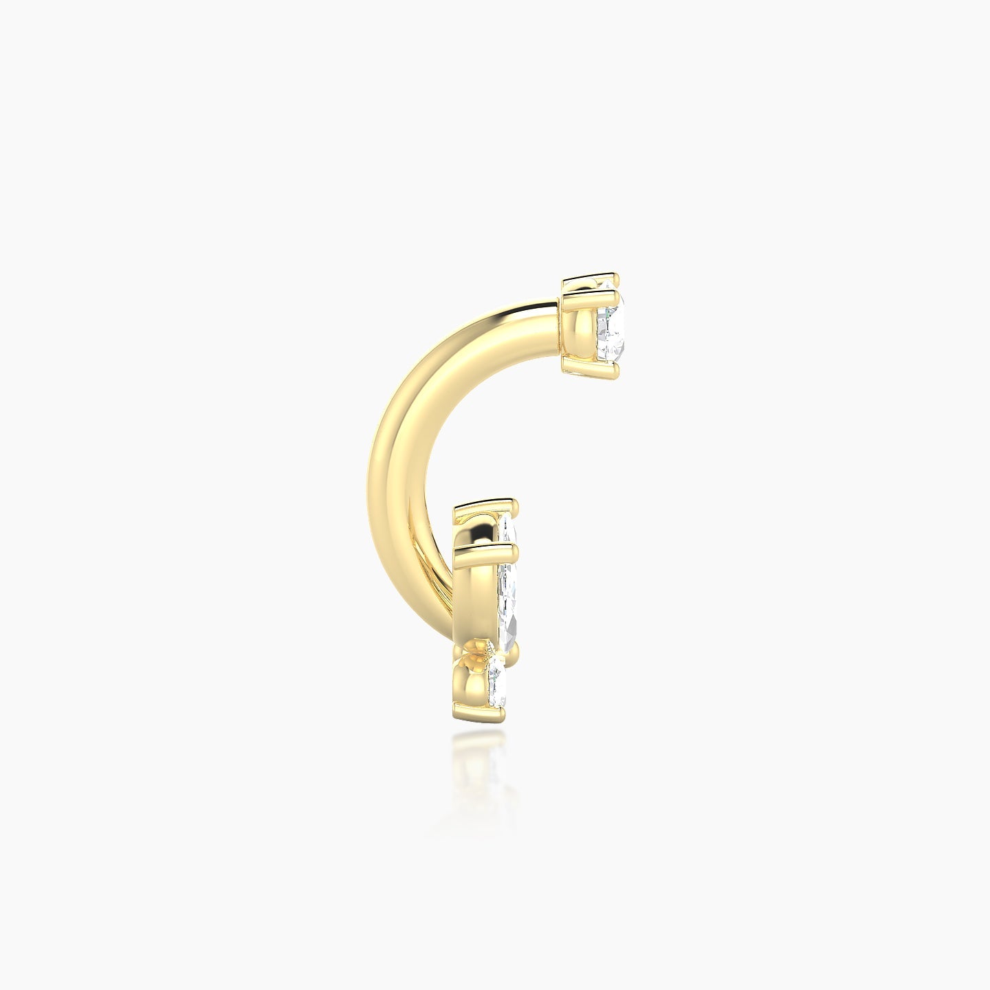 Levana | 18k Yellow Gold 8 mm 5.5 mm Butterfly Diamond Navel Piercing