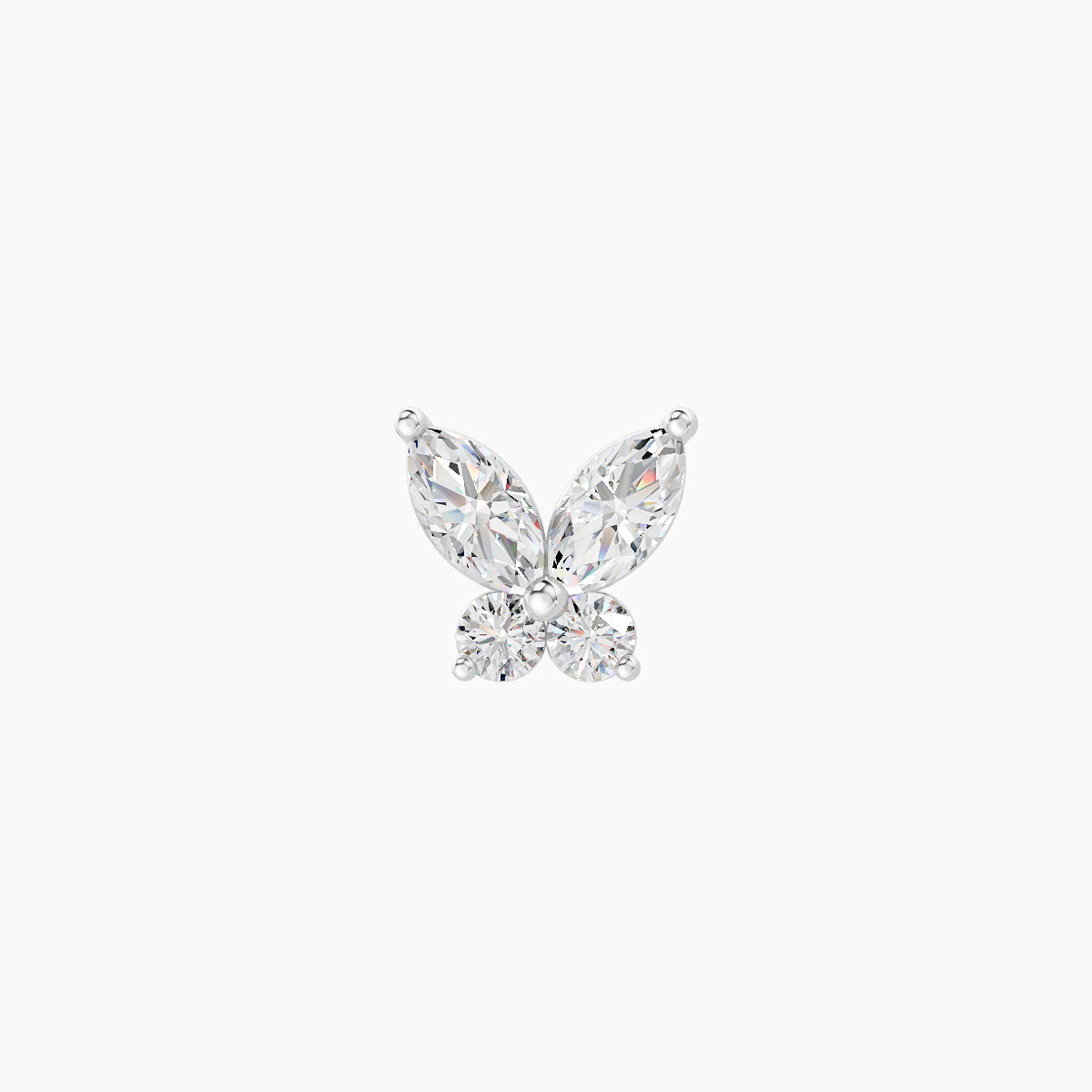 Levana | 18k White Gold 5.5 mm 8 mm Butterfly Diamond Piercing