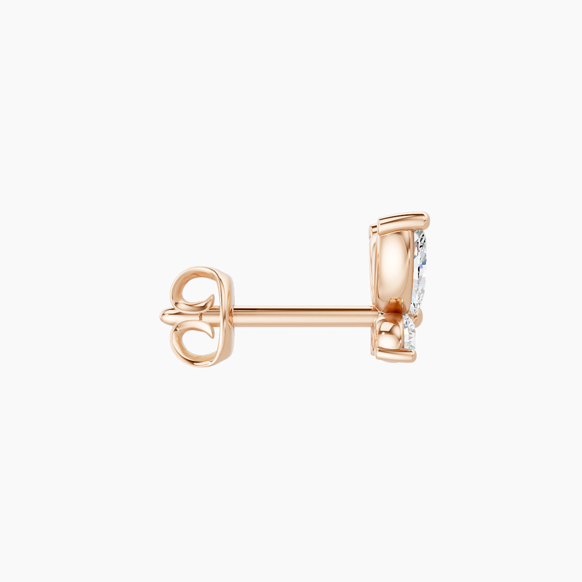 Levana | 18k Rose Gold 5.5 mm Butterfly Diamond Earring