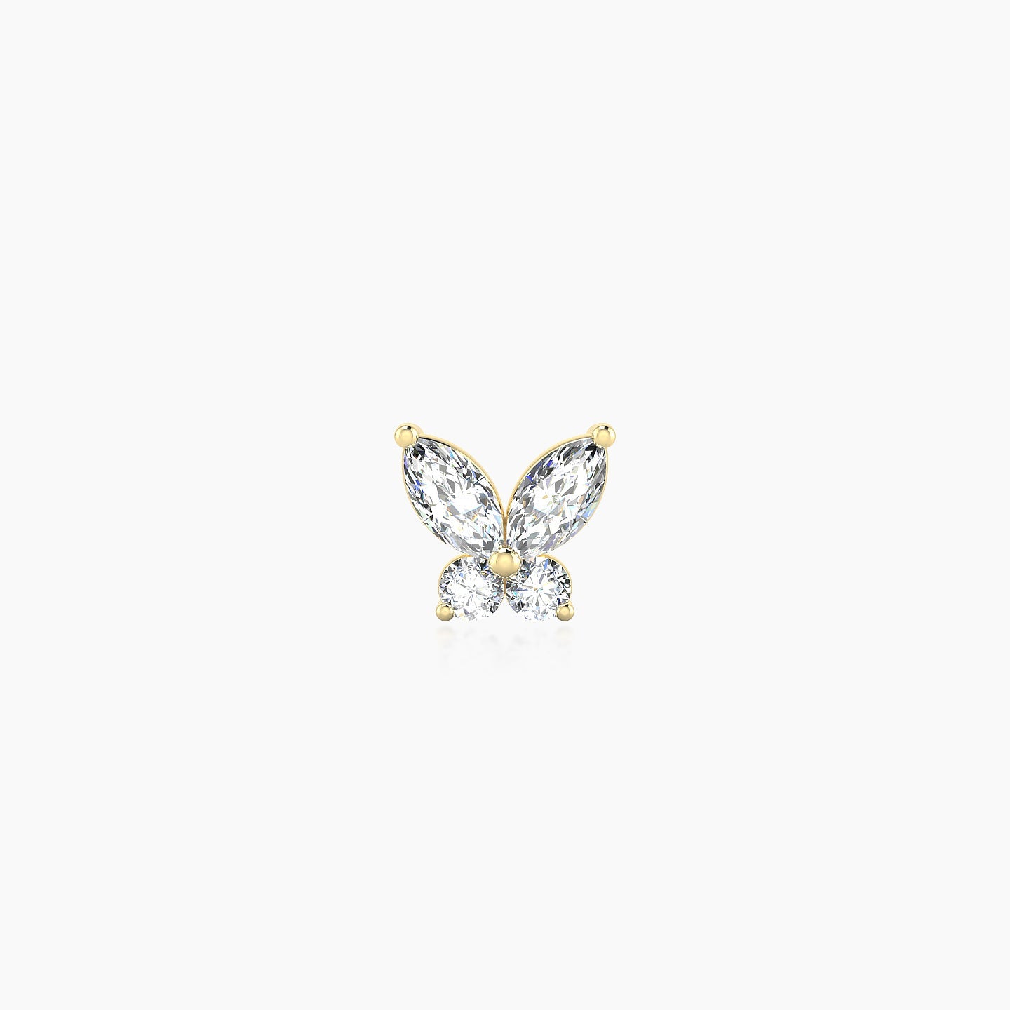 Levana | 18k Yellow Gold 5.5 mm Butterfly Diamond Earring