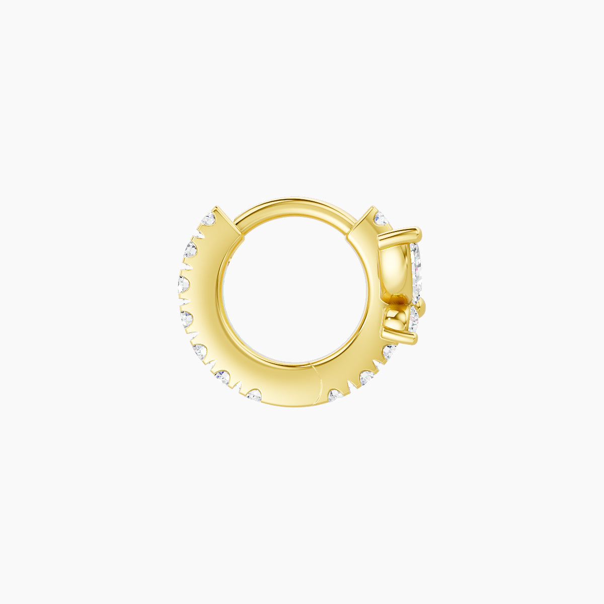 Levana | 18k Yellow Gold 5 mm Butterfly Diamond Hoop Piercing
