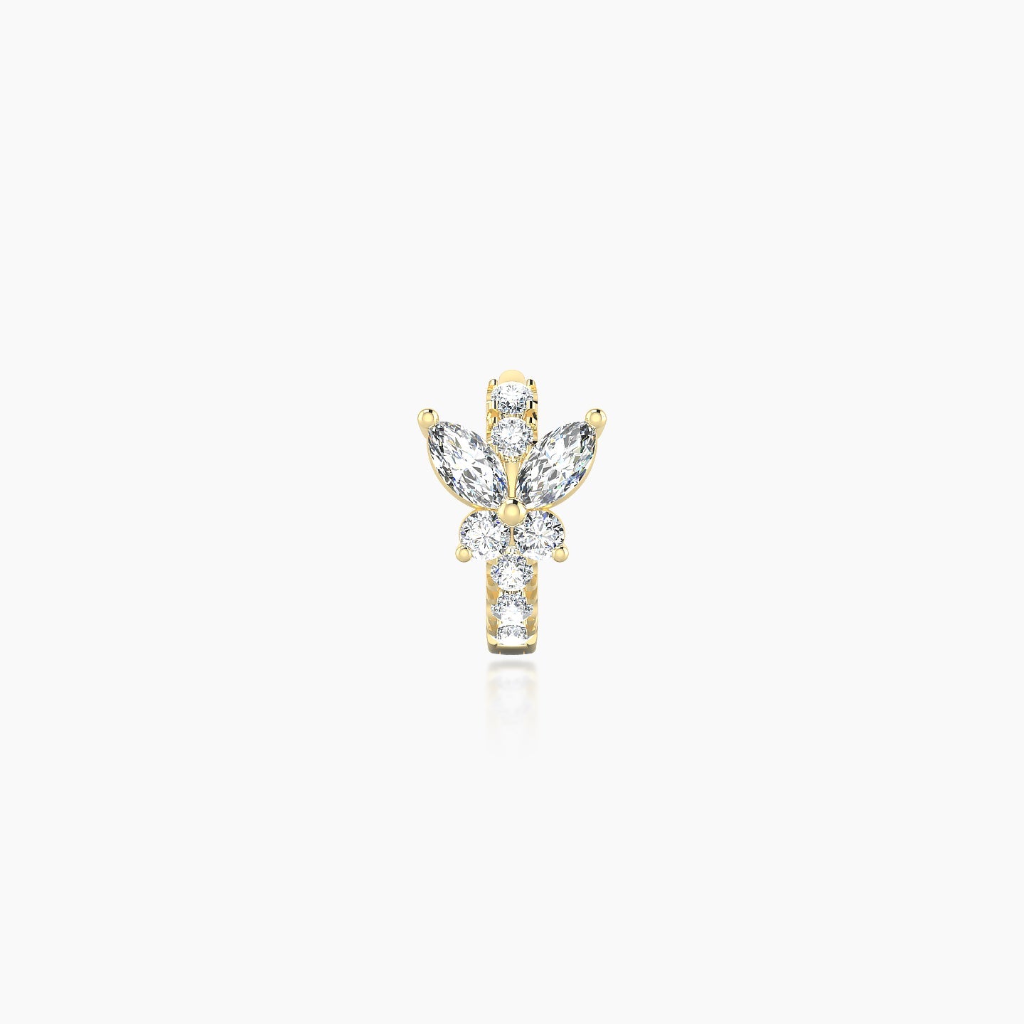 Levana | 18k Yellow Gold 5 mm Butterfly Diamond Hoop Piercing