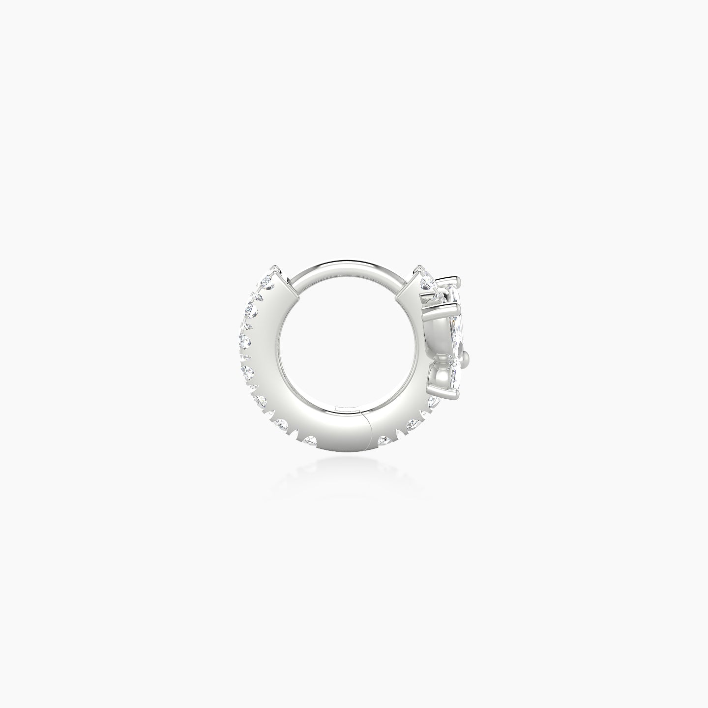 Levana | 18k White Gold 5 mm Butterfly Diamond Hoop Piercing