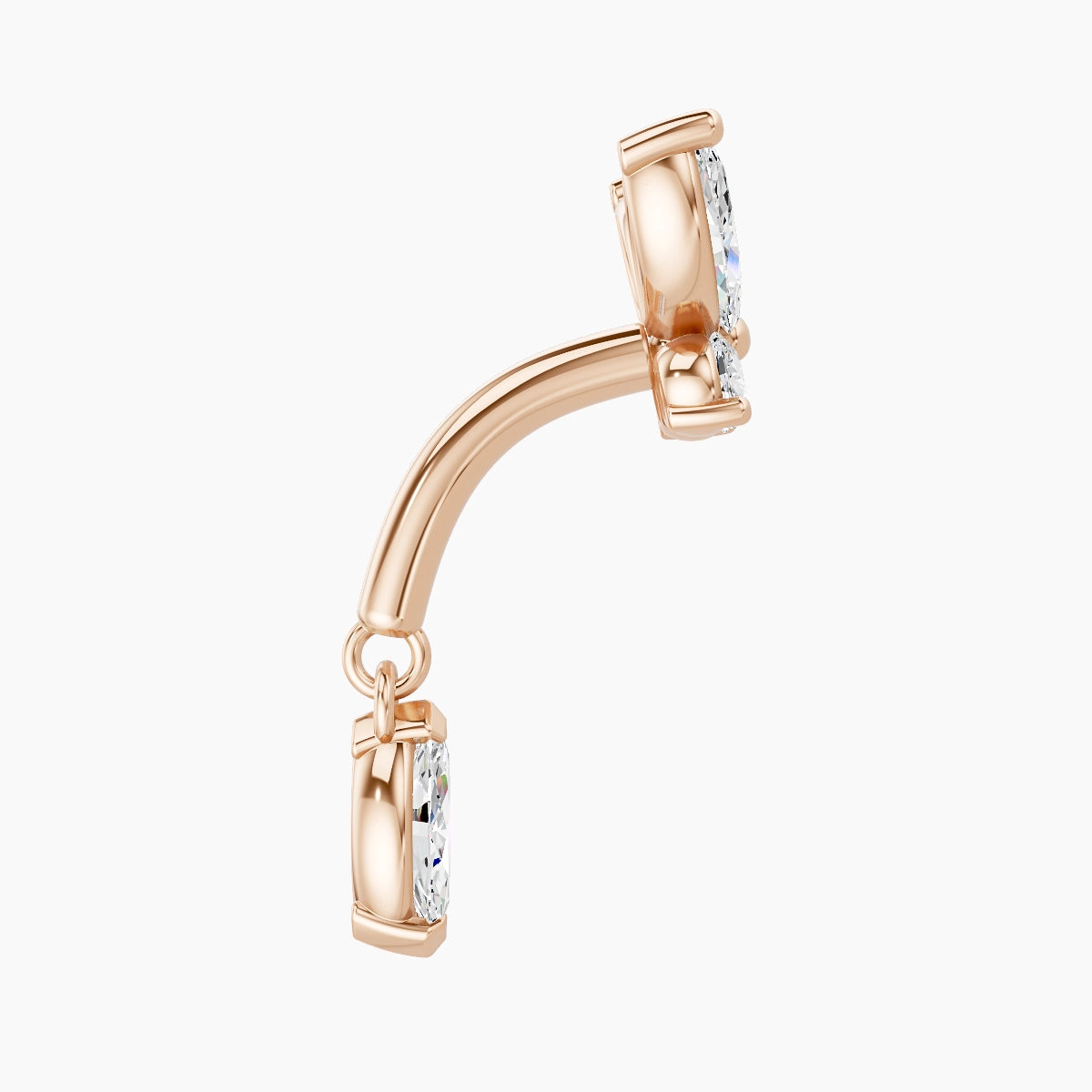 Levana | 18k Rose Gold 6 mm Butterfly Diamond Rook Piercing