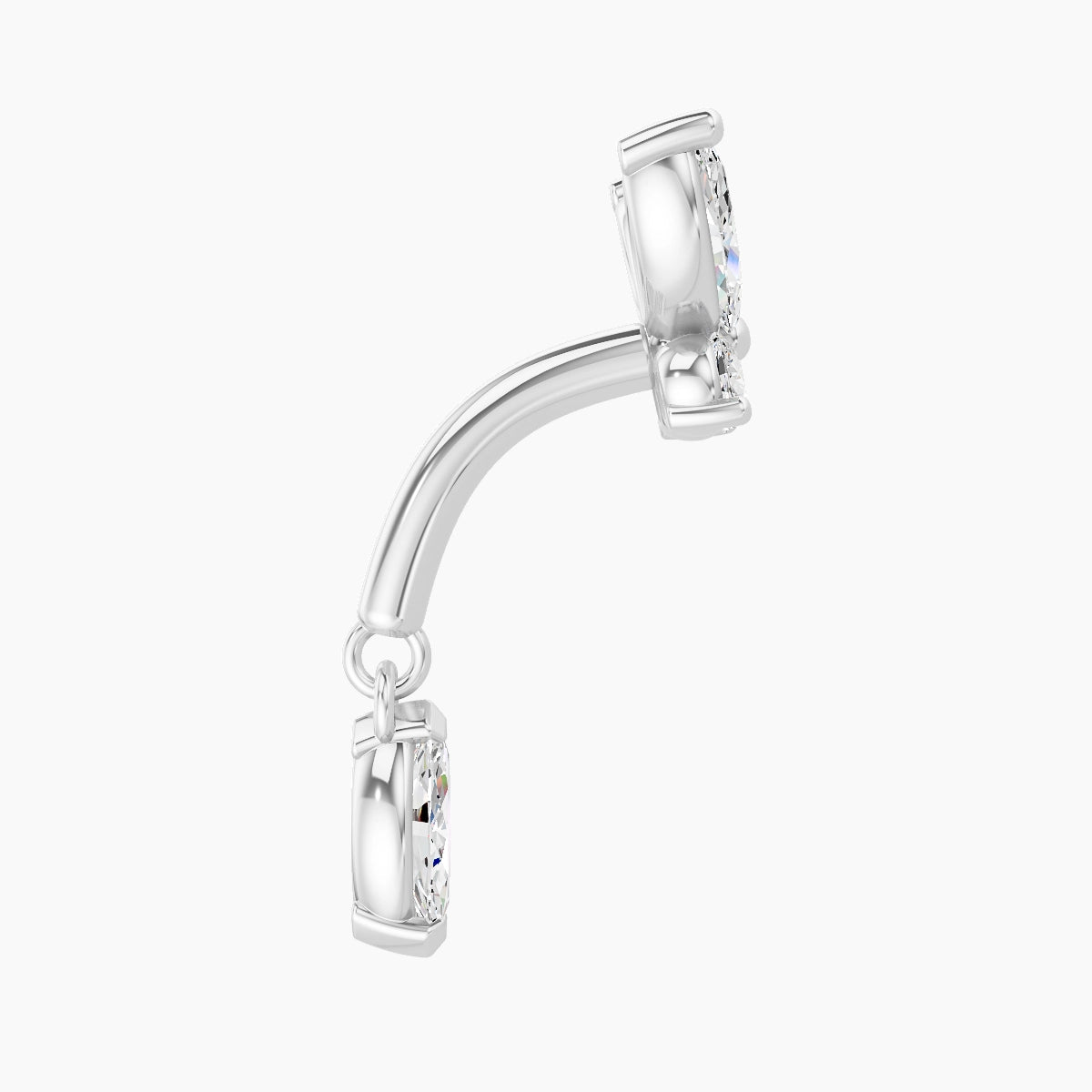Levana | 18k White Gold 6 mm Butterfly Diamond Rook Piercing