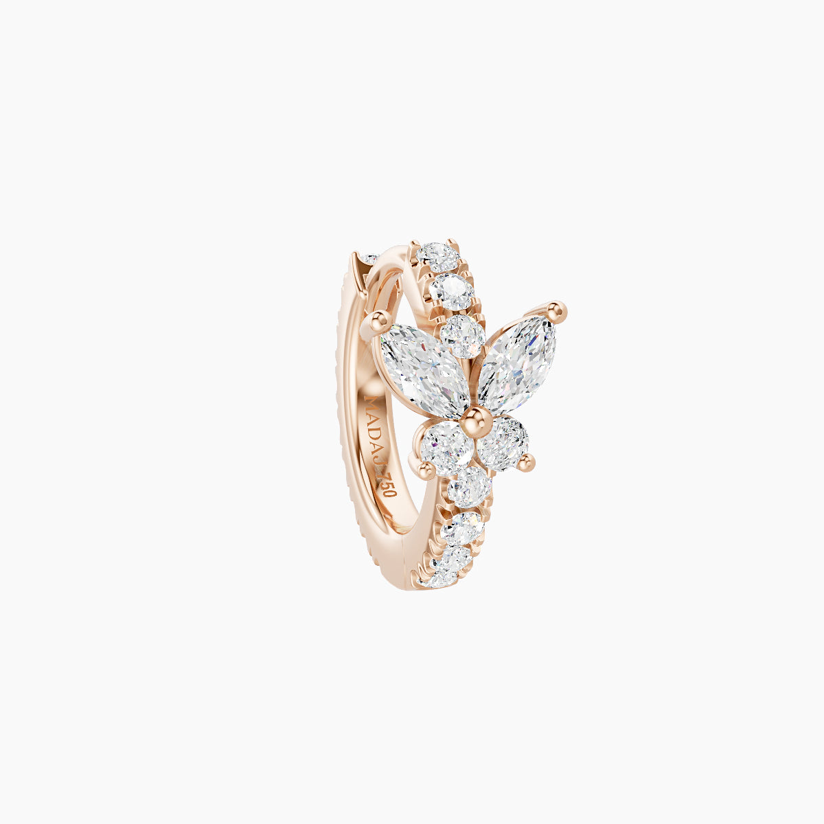 Levana | 18k Rose Gold 6.5 mm Butterfly Diamond Hoop Piercing