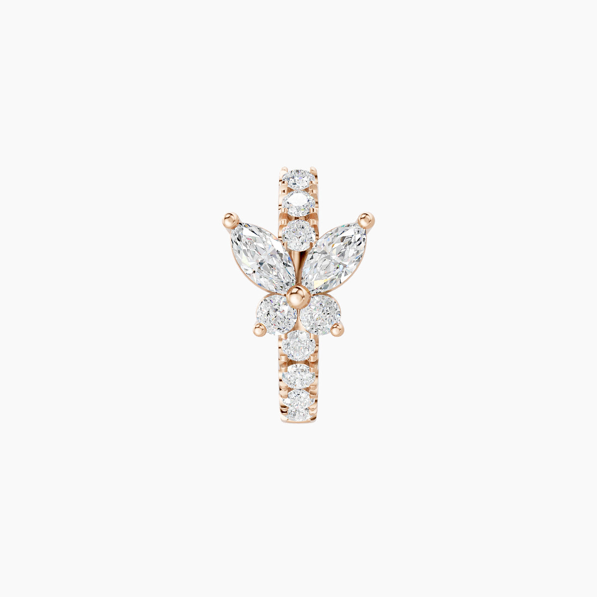 Levana | 18k Rose Gold 6.5 mm Butterfly Diamond Hoop Piercing