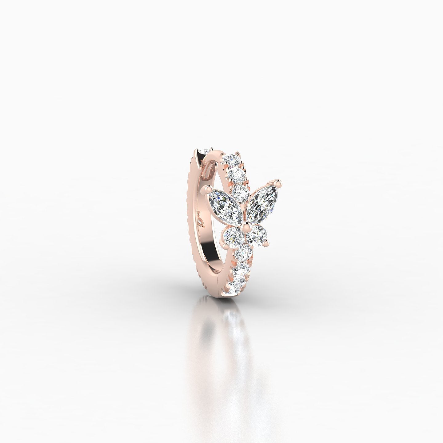 Levana | 18k Rose Gold 6.5 mm Butterfly Diamond Hoop Piercing