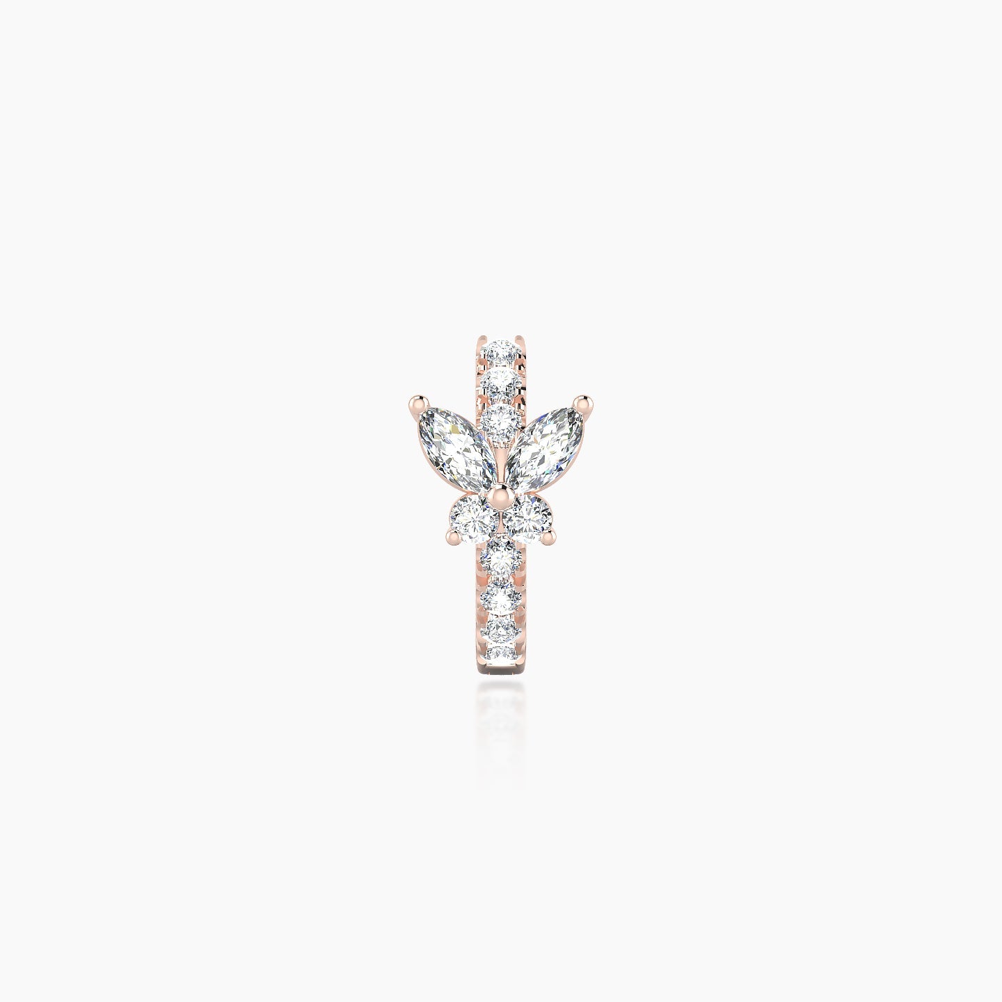 Levana | 18k Rose Gold 6.5 mm Butterfly Diamond Hoop Piercing