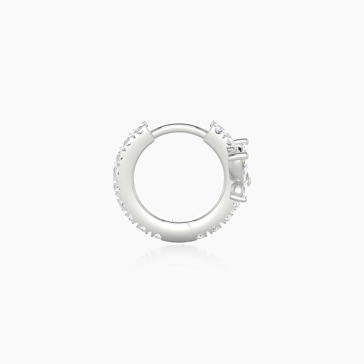 Levana | 18k White Gold 6.5 mm Butterfly Diamond Hoop Piercing