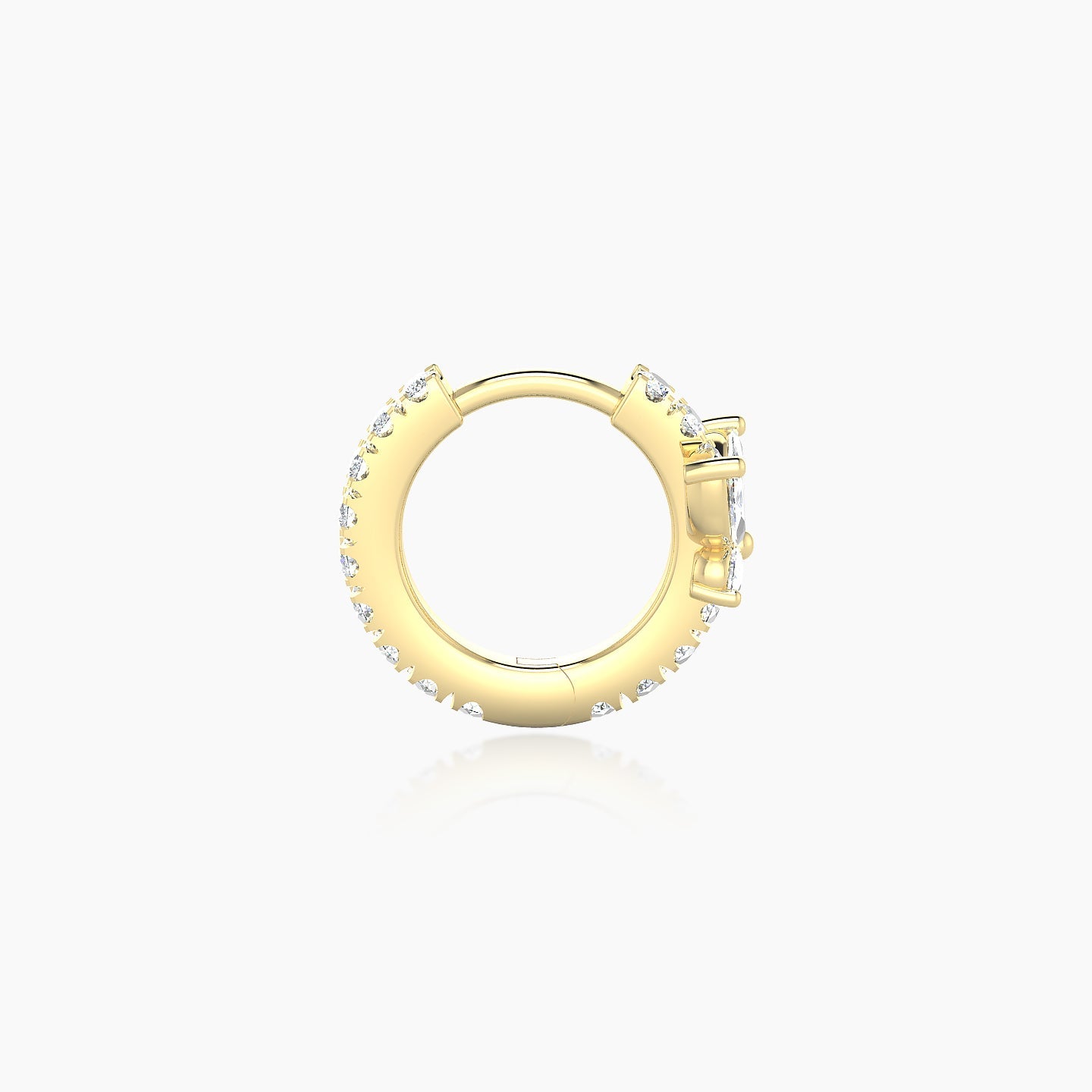 Levana | 18k Yellow Gold 6.5 mm Butterfly Diamond Hoop Piercing