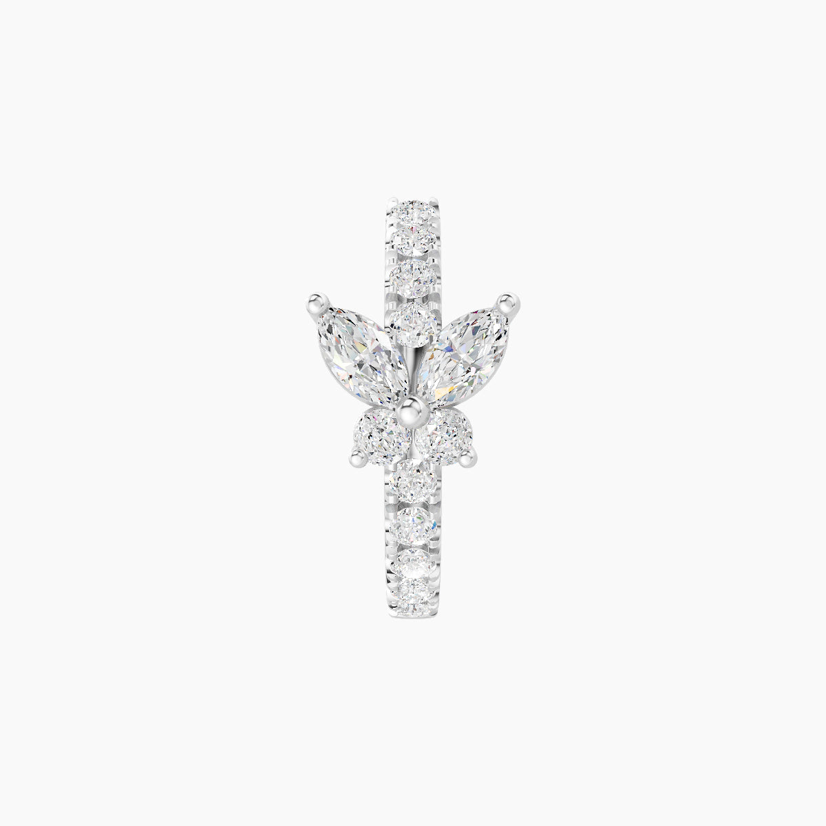 Levana | 18k White Gold 8 mm Butterfly Diamond Hoop Piercing