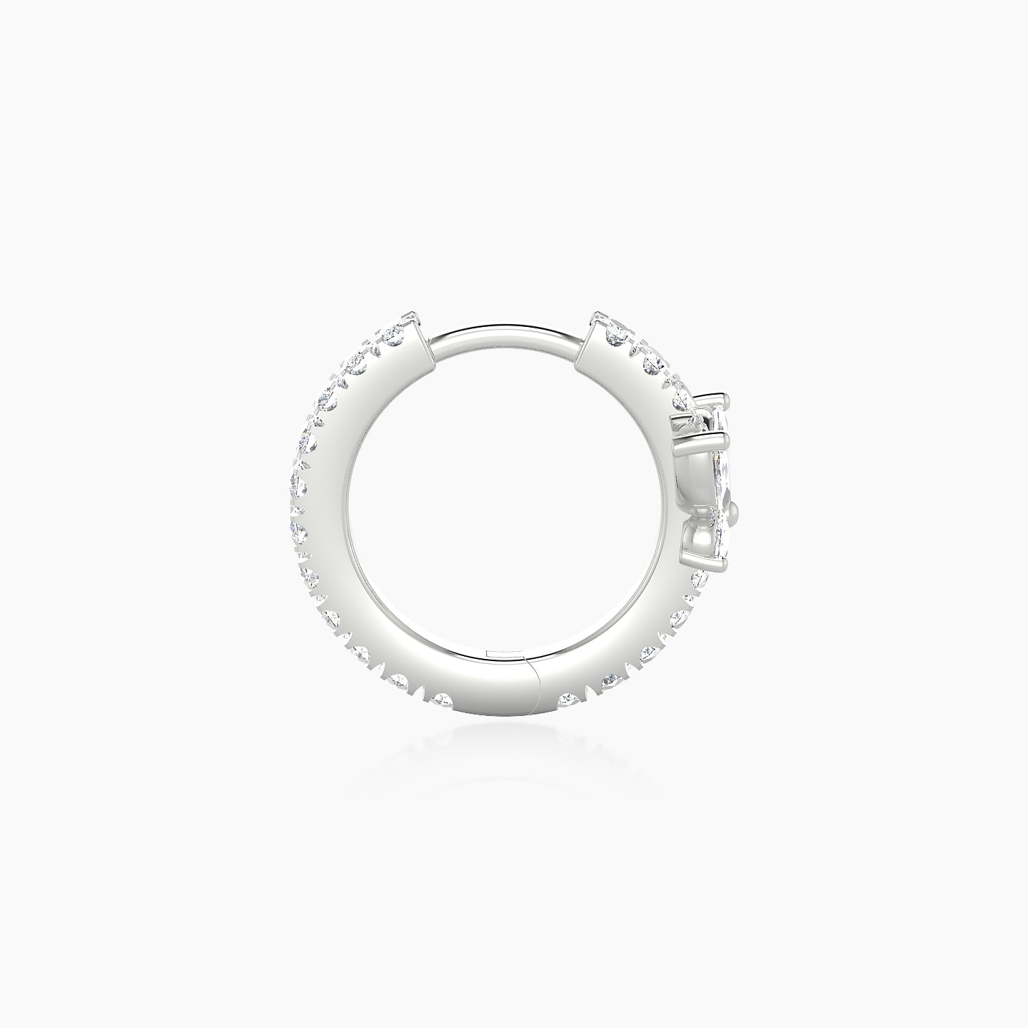 Levana | 18k White Gold 8 mm Butterfly Diamond Hoop Piercing