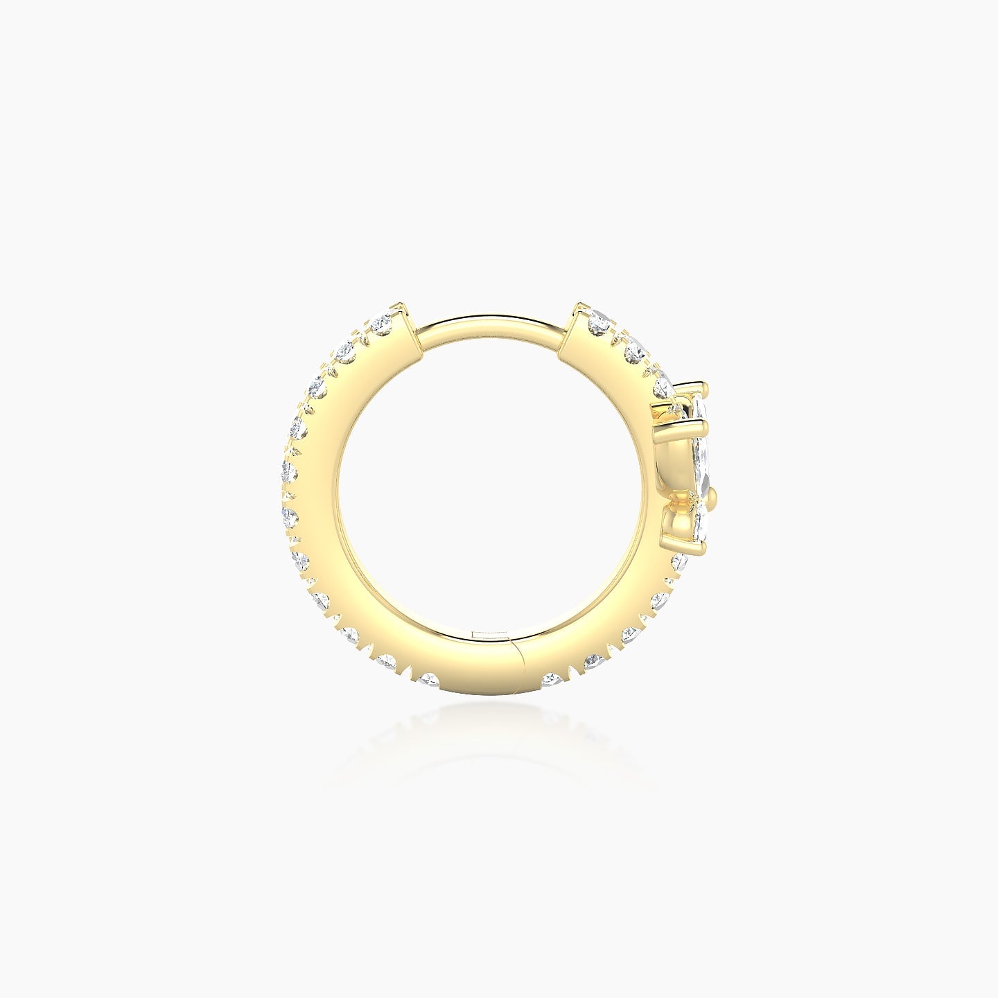 Levana | 18k Yellow Gold 8 mm Butterfly Diamond Hoop Piercing