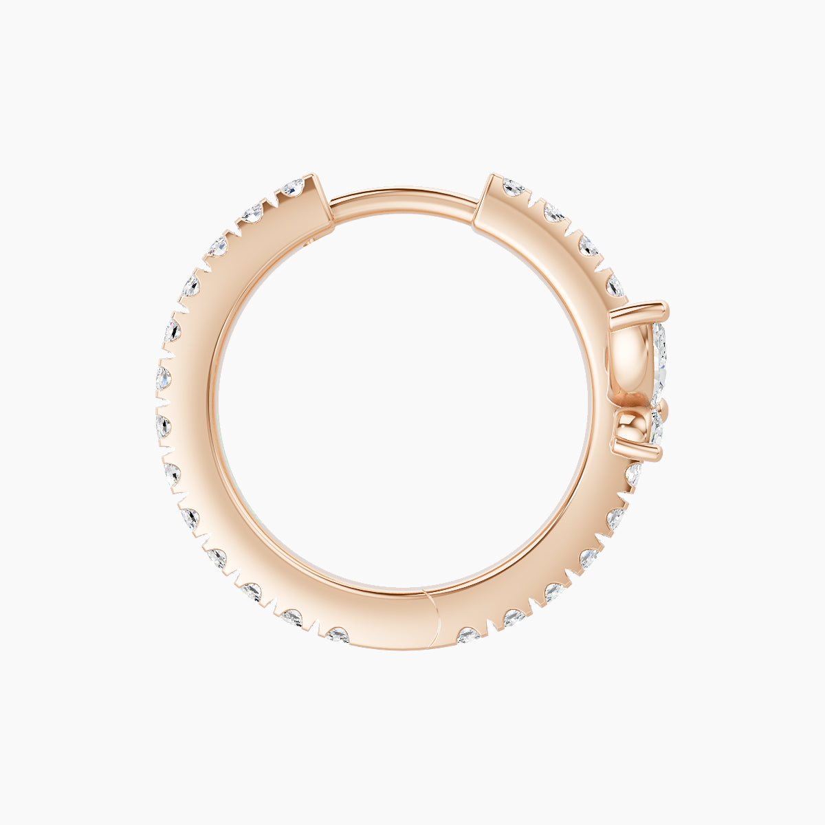 Levana | 18k Rose Gold 9.5 mm Butterfly Diamond Hoop Piercing