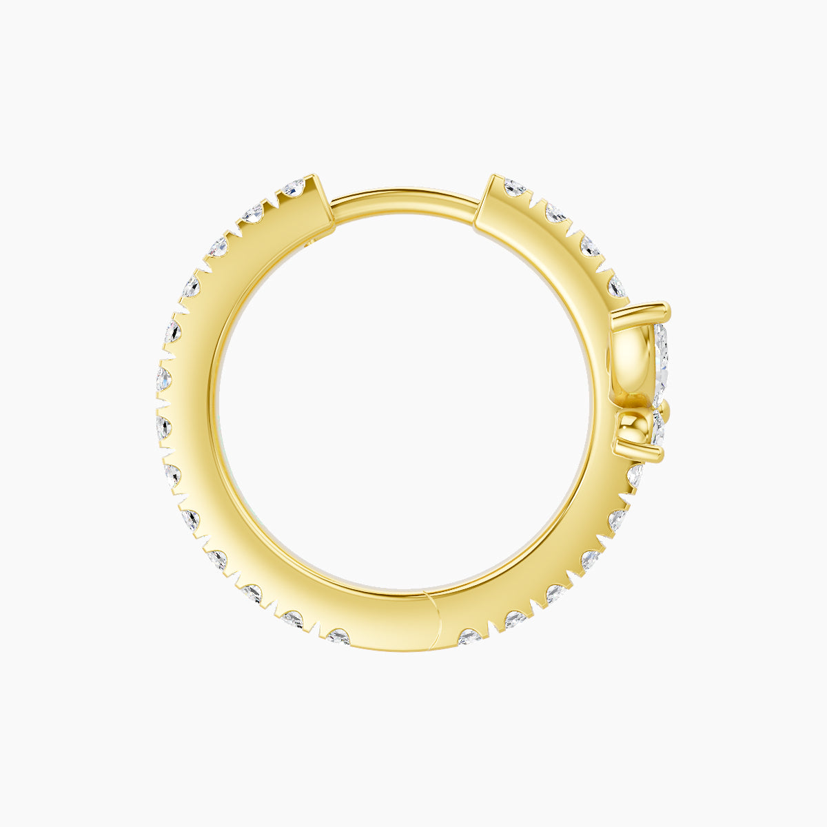 Levana | 18k Yellow Gold 9.5 mm Butterfly Diamond Hoop Piercing