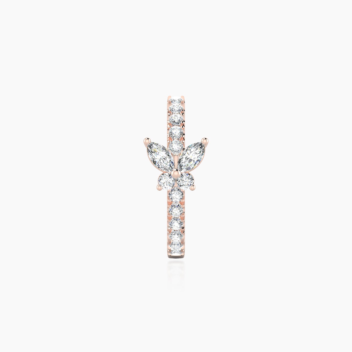 Levana | 18k Rose Gold 9.5 mm Butterfly Diamond Hoop Piercing