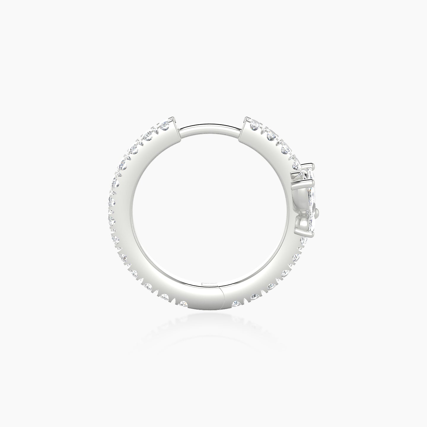 Levana | 18k White Gold 9.5 mm Butterfly Diamond Hoop Piercing