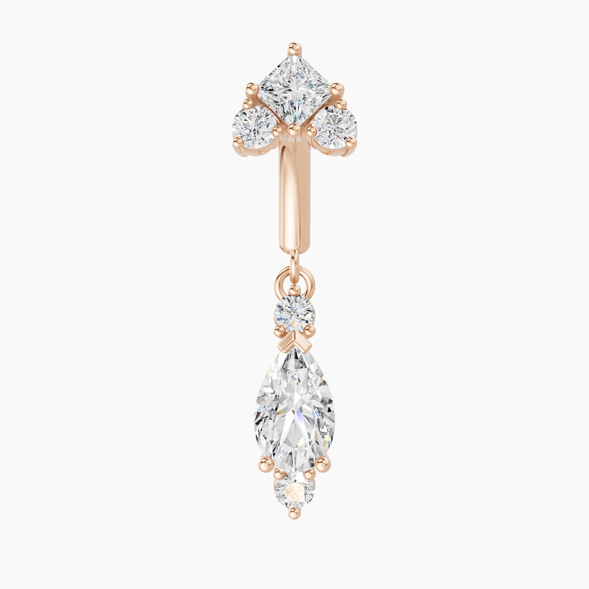 Lio | 18k Rose Gold 6 mm Diamond Rook Piercing