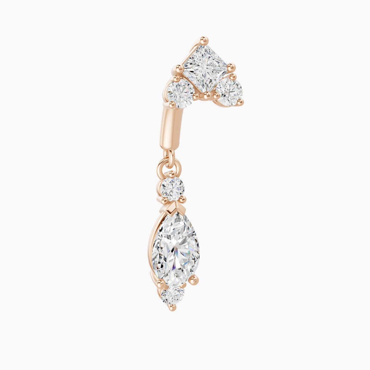 Lio | 18k Rose Gold 6 mm Diamond Rook Piercing