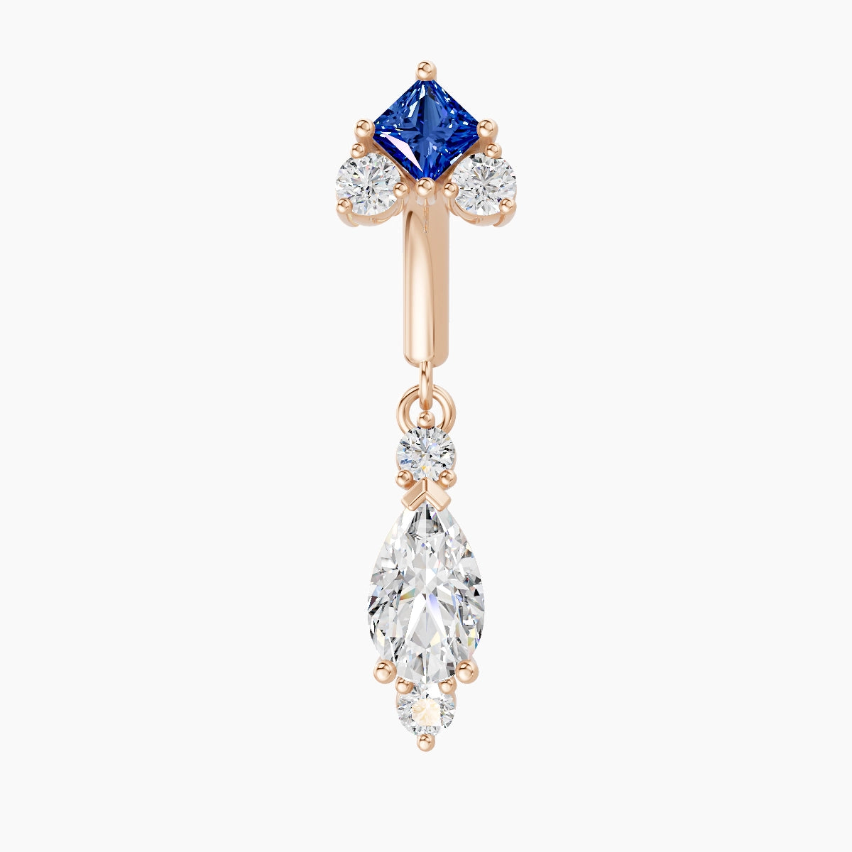Lio | 18k Rose Gold 6 mm Sapphire & Diamond Rook Piercing