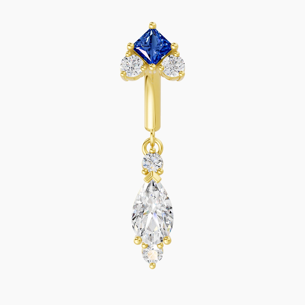 Lio | 18k Yellow Gold 6 mm Sapphire & Diamond Rook Piercing