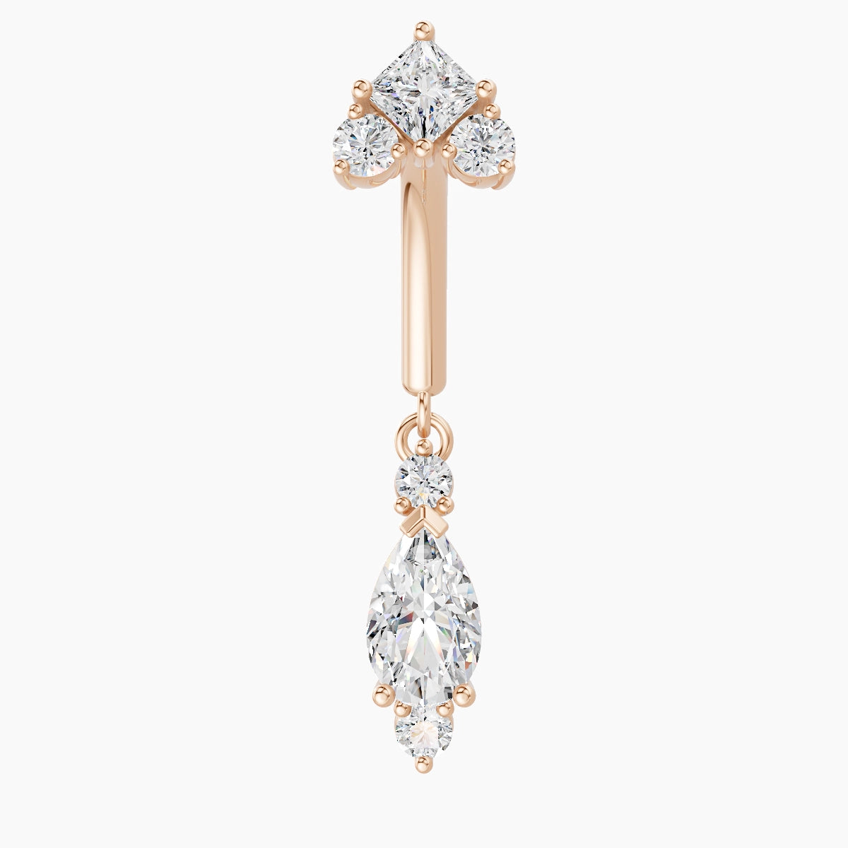 Lio | 18k Rose Gold 8 mm Diamond Rook Piercing