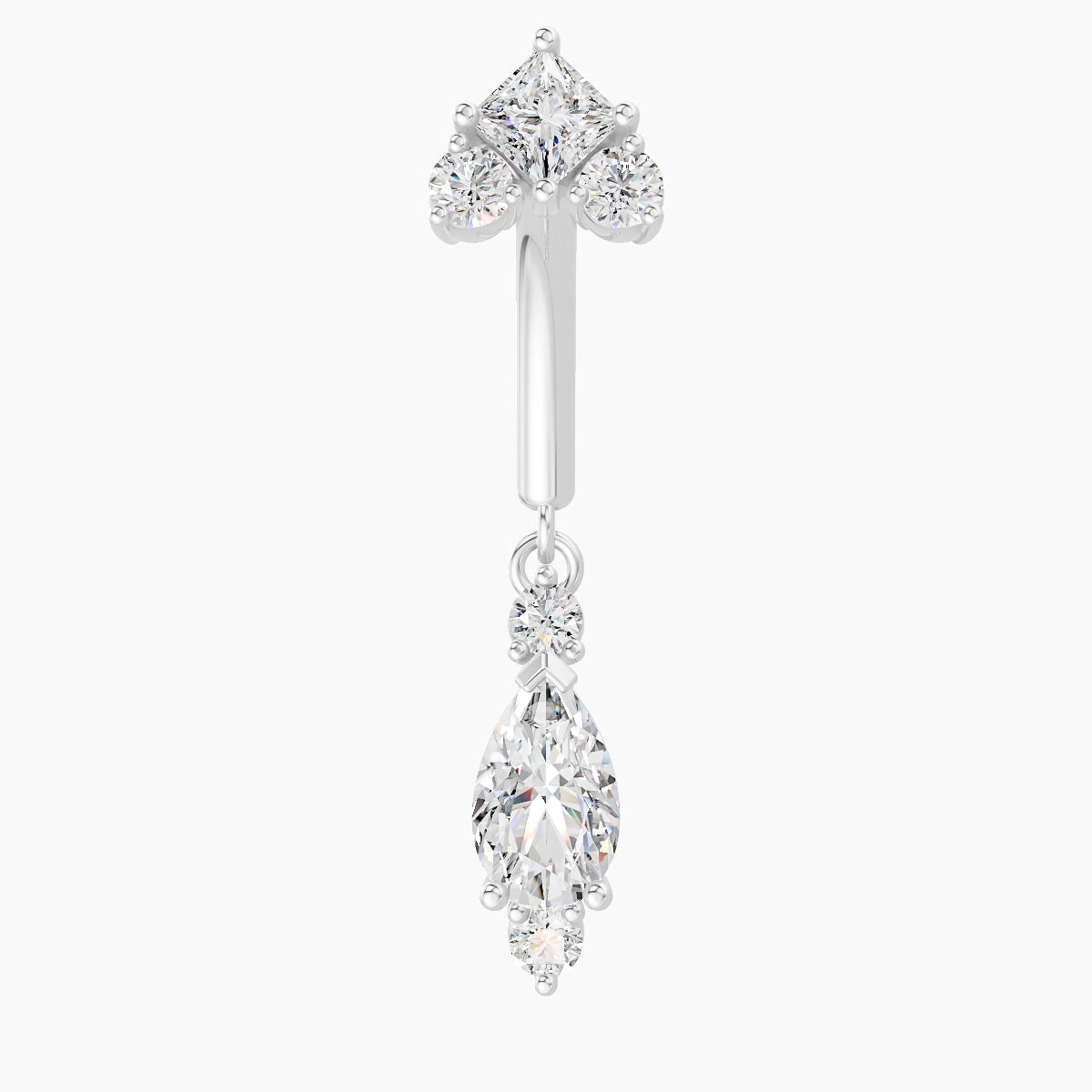 Lio | 18k White Gold 8 mm Diamond Rook Piercing