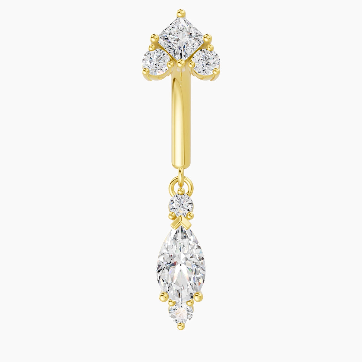Lio | 18k Yellow Gold 8 mm Diamond Rook Piercing