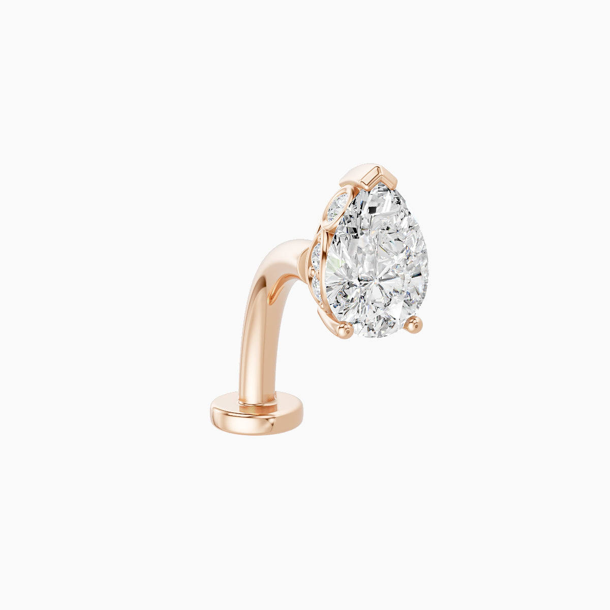 Livia | 18k Rose Gold 7 mm 10 mm Diamond Floating Navel Piercing