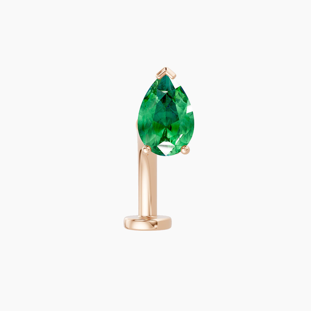 Livia | 18k Rose Gold 10 mm 7 mm Emerald & Diamond Floating Navel Piercing