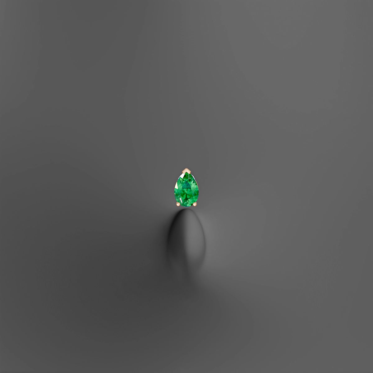 Livia | 18k Rose Gold 10 mm 7 mm Emerald & Diamond Floating Navel Piercing