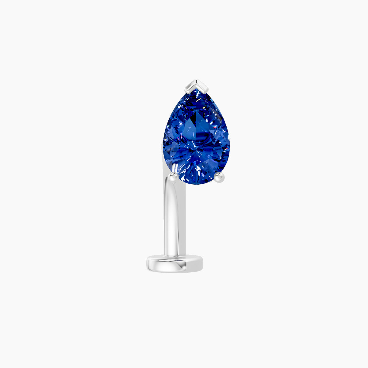 Livia | 18k White Gold 10 mm 7 mm Sapphire & Diamond Floating Navel Piercing