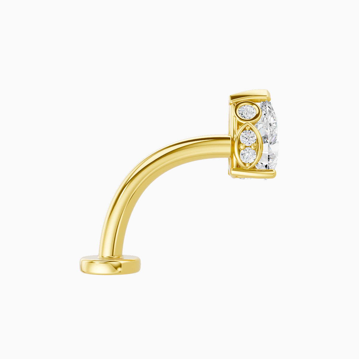Livia | 18k Yellow Gold 7 mm 10 mm Diamond Floating Navel Piercing