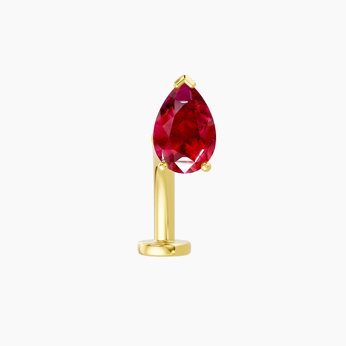 Livia | 18k Yellow Gold 10 mm 7 mm Ruby & Diamond Floating Navel Piercing
