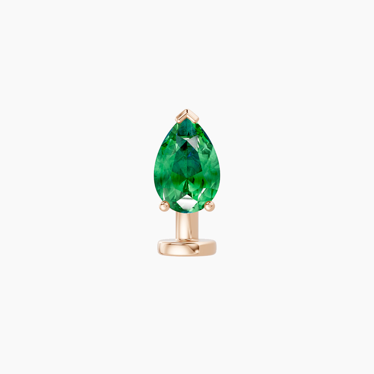 Livia | 18k Rose Gold 6 mm 7 mm Emerald & Diamond Floating Navel Piercing