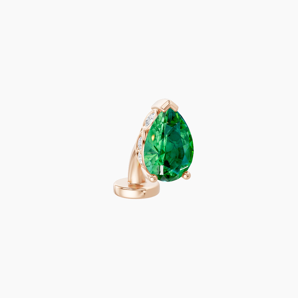 Livia | 18k Rose Gold 6 mm 7 mm Emerald & Diamond Floating Navel Piercing