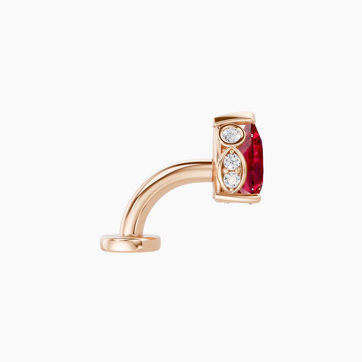 Livia | 18k Rose Gold 6 mm 7 mm Ruby & Diamond Floating Navel Piercing