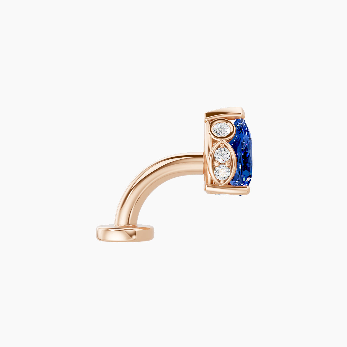 Livia | 18k Rose Gold 6 mm 7 mm Sapphire & Diamond Floating Navel Piercing