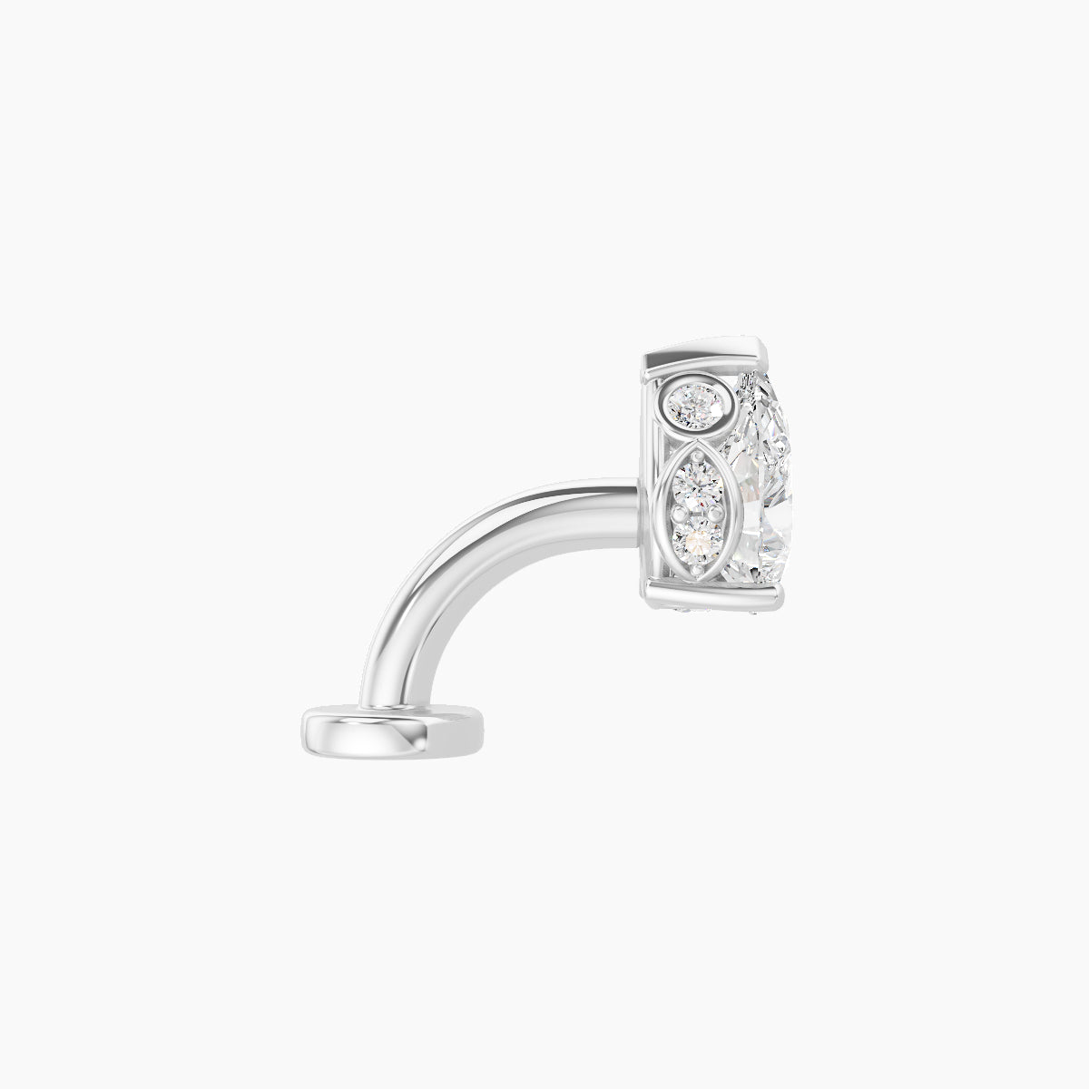Livia | 18k White Gold 7 mm 6 mm Diamond Floating Navel Piercing