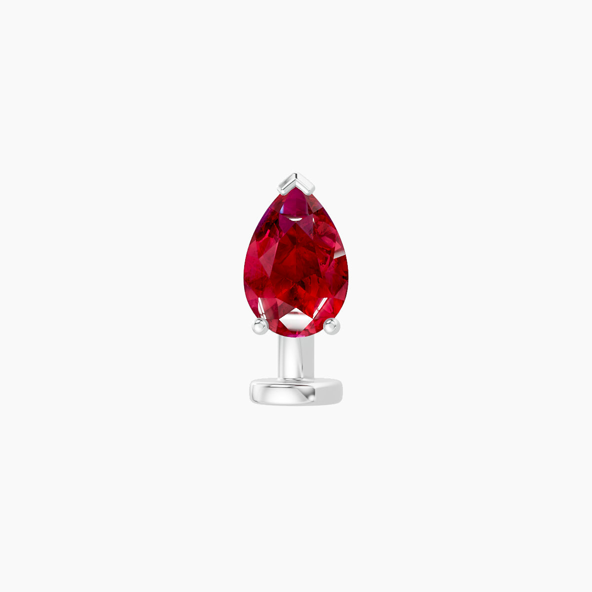 Livia | 18k White Gold 6 mm 7 mm Ruby & Diamond Floating Navel Piercing