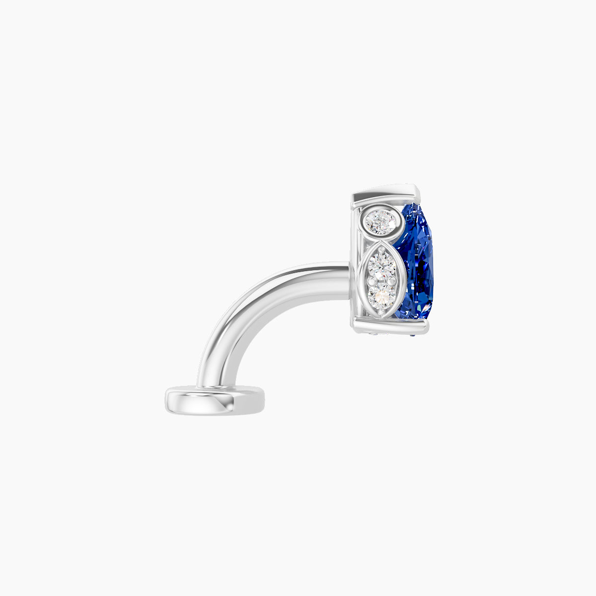 Livia | 18k White Gold 6 mm 7 mm Sapphire & Diamond Floating Navel Piercing