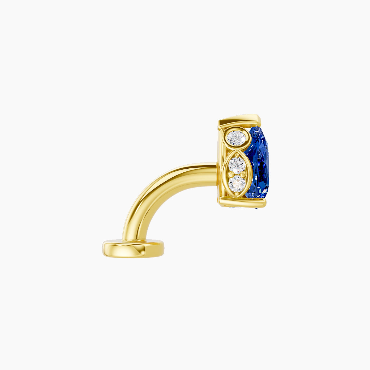 Livia | 18k Yellow Gold 6 mm 7 mm Sapphire & Diamond Floating Navel Piercing