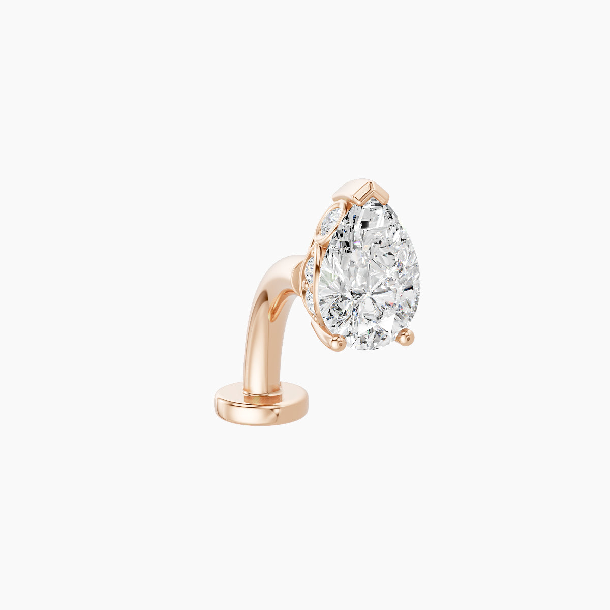 Livia | 18k Rose Gold 7 mm 8 mm Diamond Floating Navel Piercing