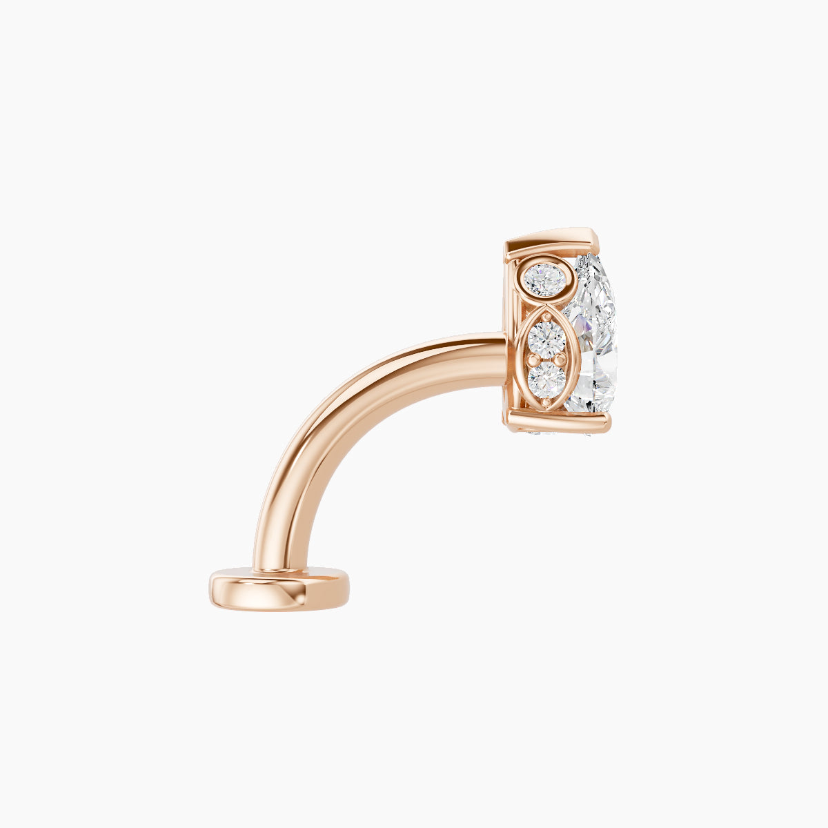 Livia | 18k Rose Gold 7 mm 8 mm Diamond Floating Navel Piercing
